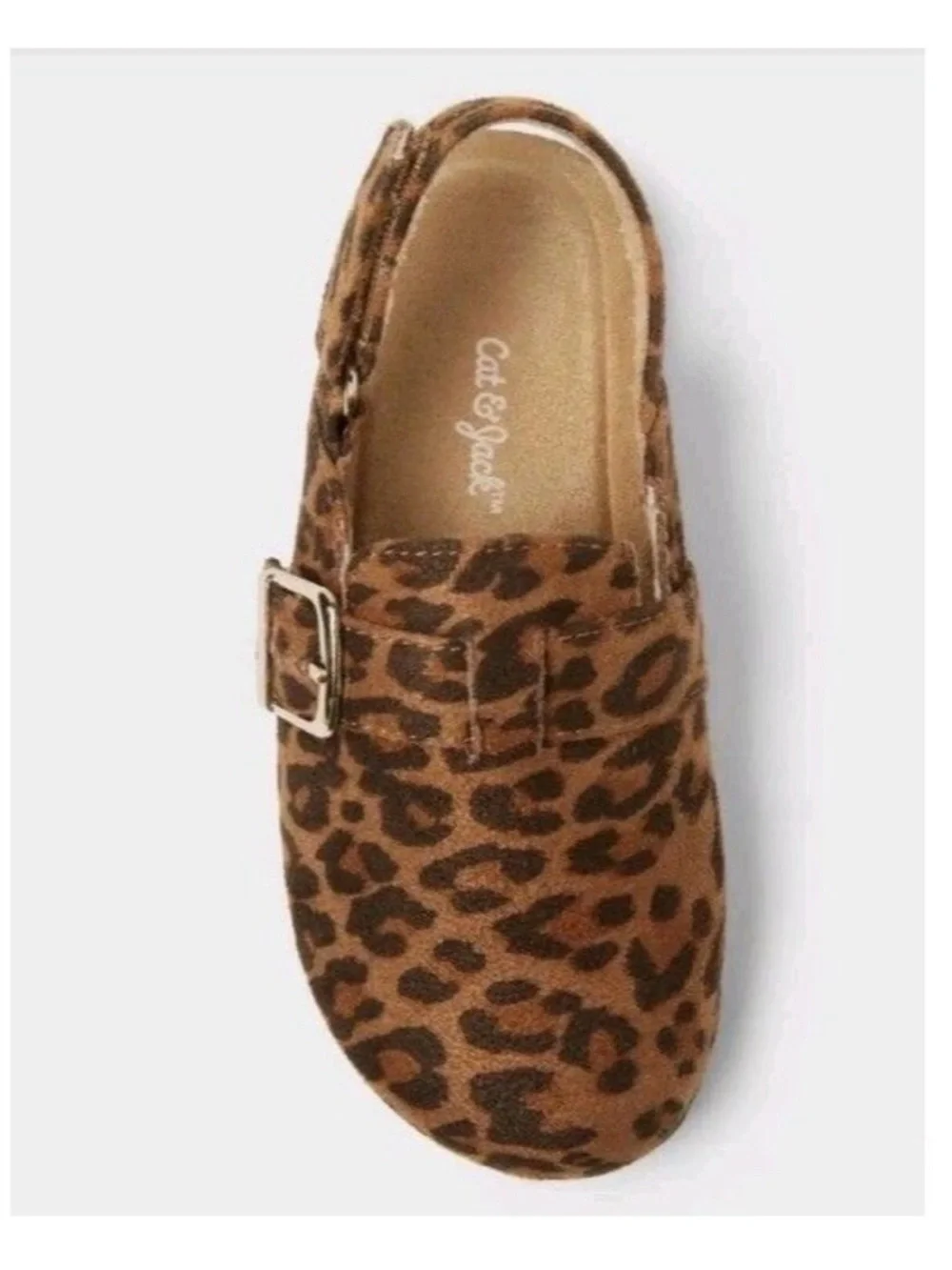 Cat & Jack Leopard Print Brown Slip-On Clog with Buckle